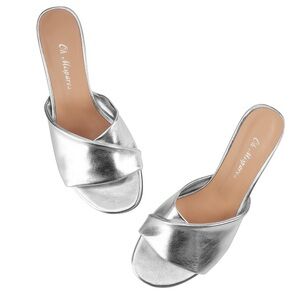 Chic Silver Mules by